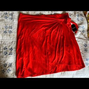 Torrid Red faux wrap skirt